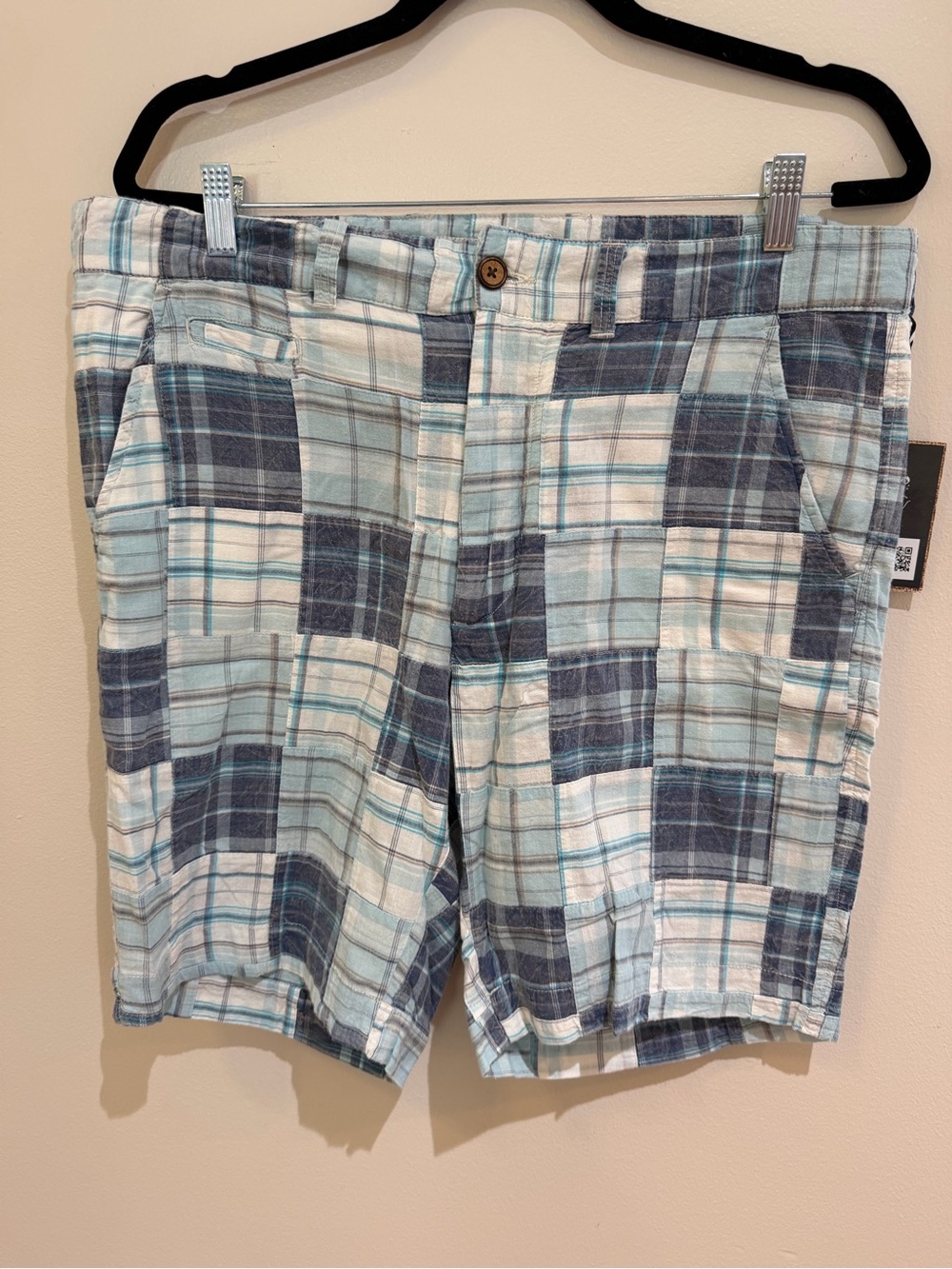 NWT Vintage 1946 Patchwork Madras Flat Front Shorts Mens Size 36